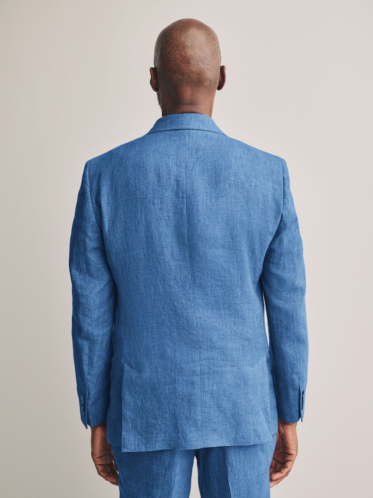 Blau - Slim Fit Leomaster Anzugjacke aus italienischem Stoff - Image 3 of 11