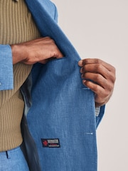 Blau - Slim Fit Leomaster Anzugjacke aus italienischem Stoff - Image 6 of 11