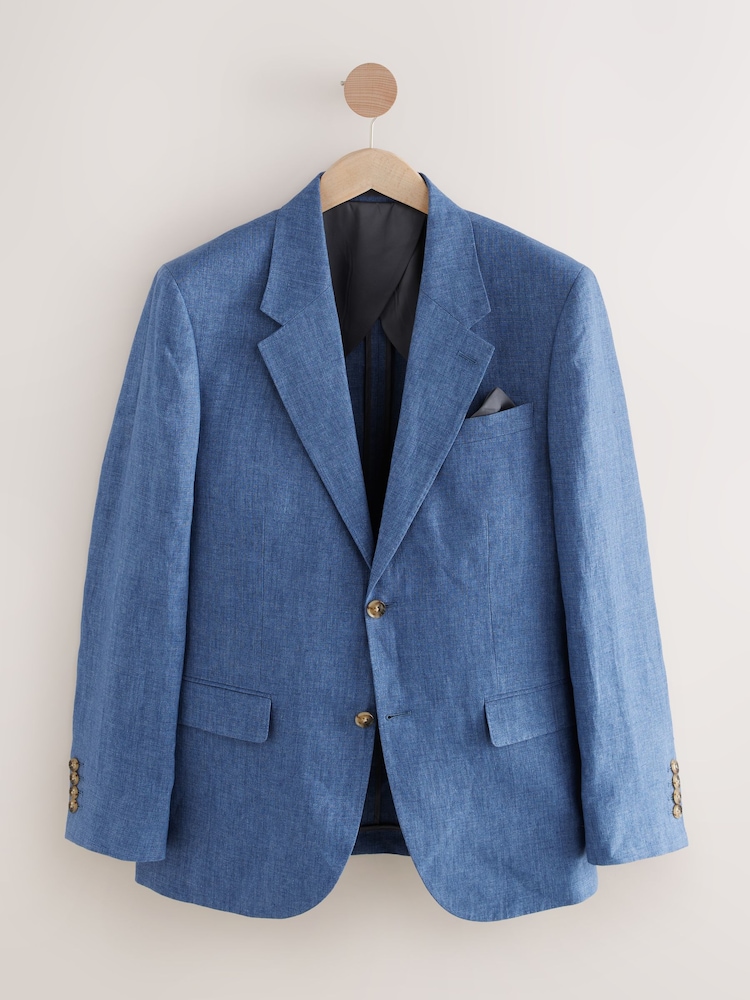 Blau - Slim Fit Leomaster Anzugjacke aus italienischem Stoff - Image 7 of 11