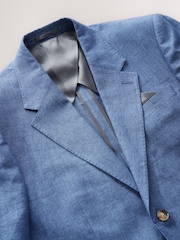 Blau - Slim Fit Leomaster Anzugjacke aus italienischem Stoff - Image 9 of 11