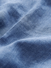 Blue Slim Fit Signature Leomaster Italian 100% Linen Fabric Suit Trousers - Image 9 of 13