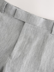 Hellgrau - Slim Fit Signature Leomaster Italian 100% Linen Fabric Suit Trousers - Image 8 of 9