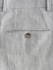 Hellgrau - Slim Fit Signature Leomaster Italian 100% Linen Fabric Suit Trousers - Image 9 of 9