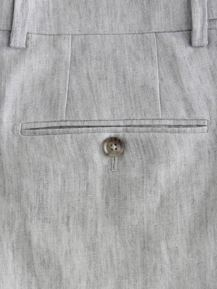 Hellgrau - Slim Fit Signature Leomaster Italian 100% Linen Fabric Suit Trousers - Image 9 of 9