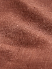 Rust Brown - Leomaster Slim Fit Italiana 100% Linen Suit Jacket - Imagem 10 de 10