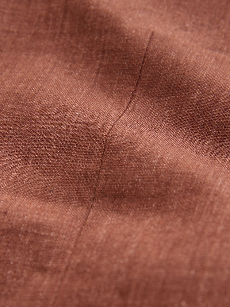 Rust Brown - Leomaster Slim Fit Italiana 100% Linen Suit Jacket - Imagem 10 de 10