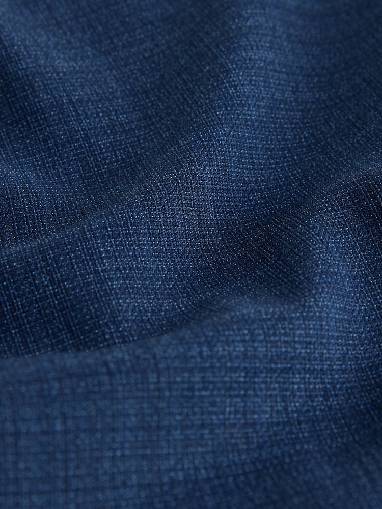 Blue Tailored Fit Textured Wool Suit Jacket - Image 10 of 10