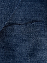 Blue Tailored Fit Textured Wool Suit Jacket - Image 8 of 10