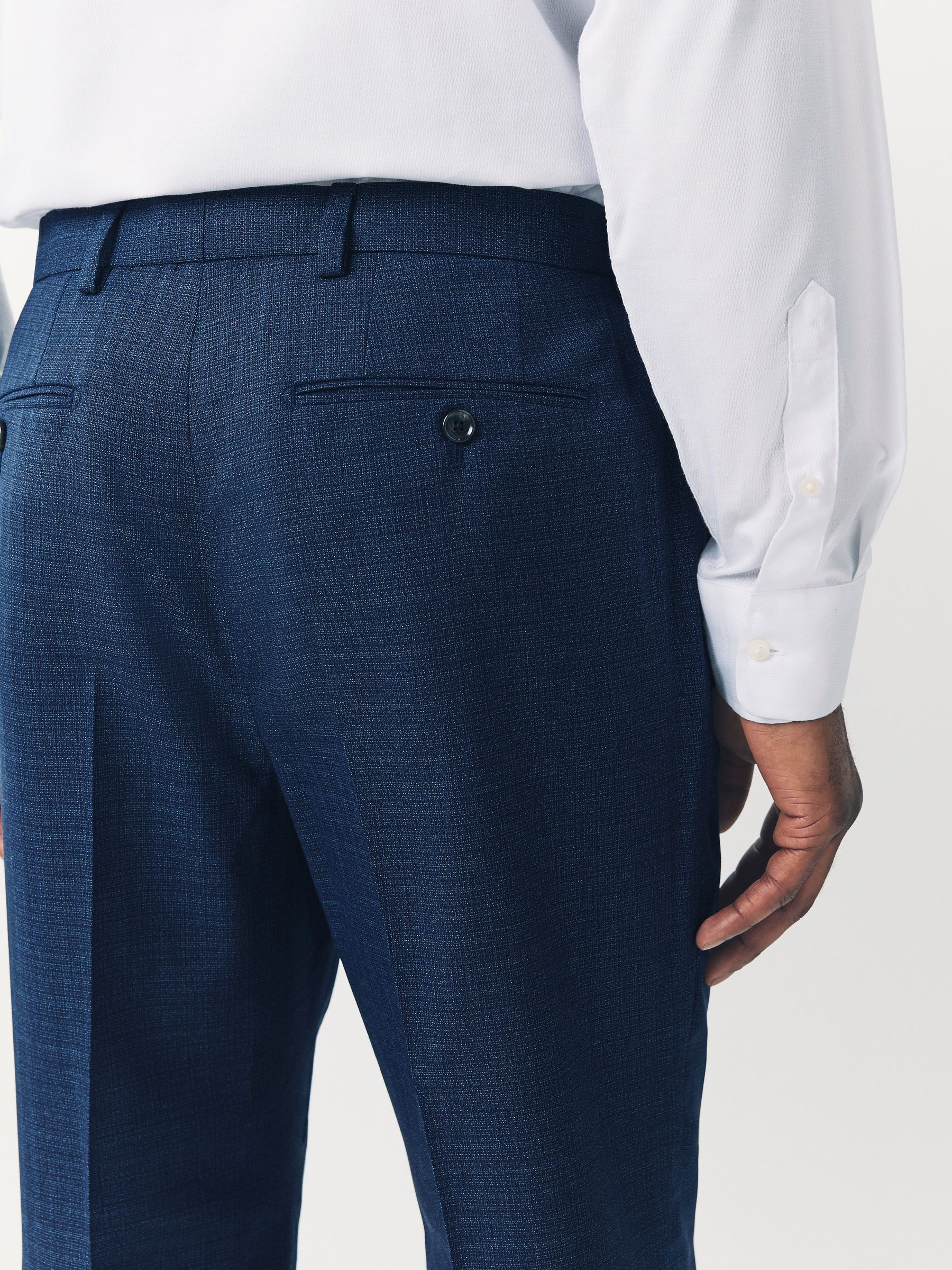 Buy Blue Tailored Fit Textured Wool Blend Suit Trousers from Next USA