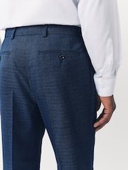 Blue Tailored Fit Textured Wool Suit Trousers - Image 4 of 5