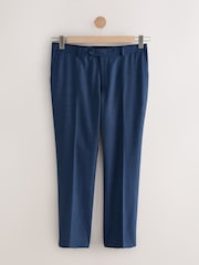 Blue Tailored Fit Textured Wool Suit Trousers - Image 5 of 5