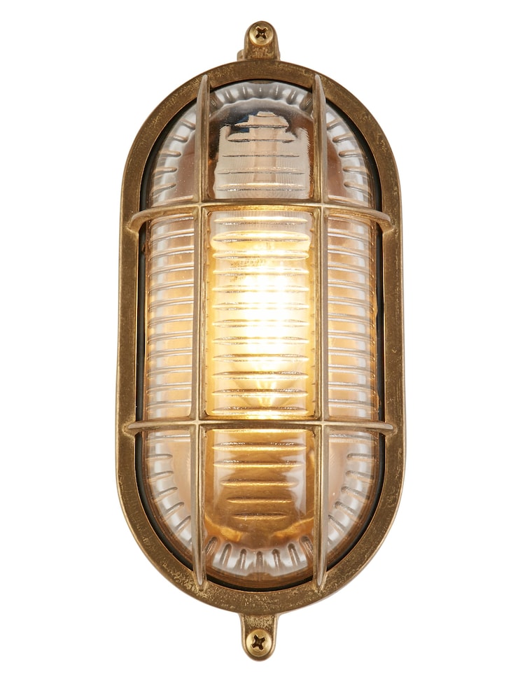 Searchlight Brass Oceanic Round Wall Outdoor Light - Image 2 of 4
