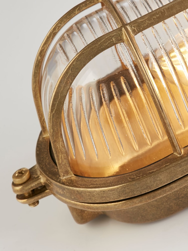 Searchlight Brass Oceanic Round Wall Outdoor Light - Image 4 of 4