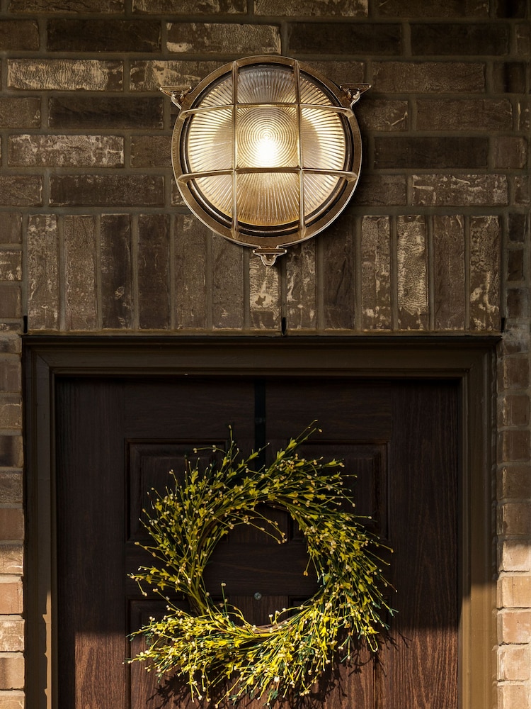 Searchlight Brass Ocean Oval Wall Outdoor Light - Image 1 of 4