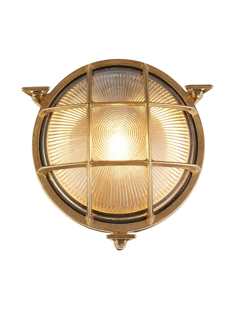 Searchlight Brass Ocean Oval Wall Outdoor Light - Image 2 of 4