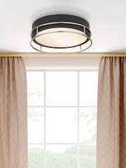 Searchlight Monochrome Arizona 2Lt Flush Ceiling Light - Image 1 of 4