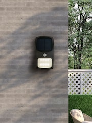 Searchlight Black Ray Outdoor Solar Wall Light - Image 1 of 4