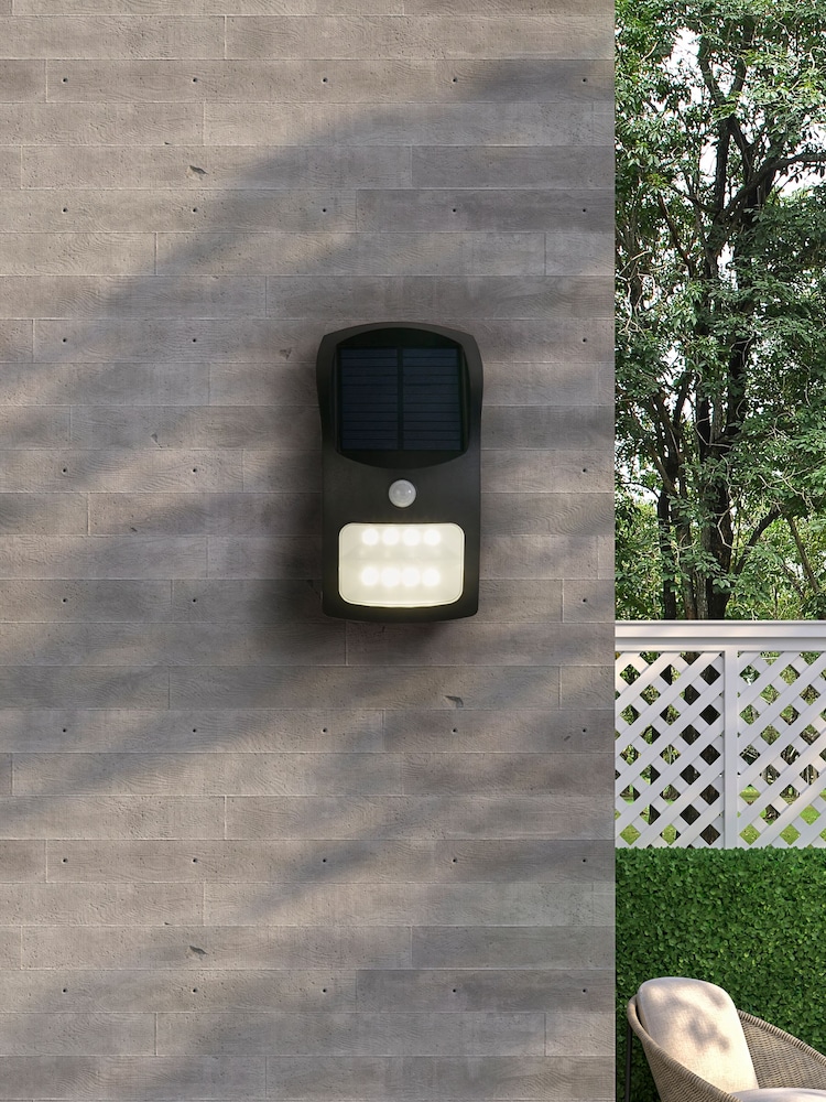 Searchlight Black Ray Outdoor Solar Wall Light - Image 1 of 4
