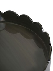 Libra Interiors Olive Green Lacquer Round Tray with Scallop Edge - Image 5 of 5