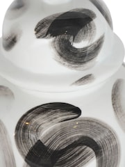 Libra Interiors Black White Monochrome Brush Swirl Ginger Jar - Image 5 of 6