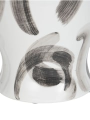 Libra Interiors Black White Monochrome Brush Swirl Ginger Jar - Image 6 of 6
