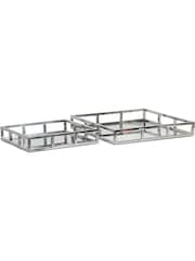 Libra Interiors Silver Square Mirror Tray - Image 2 of 5