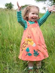 Frugi Girls Pink Giraffe Pinafore - Image 1 of 5