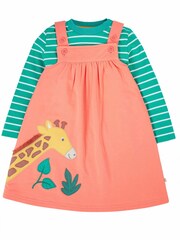 Frugi Girls Pink Giraffe Pinafore - Image 2 of 5