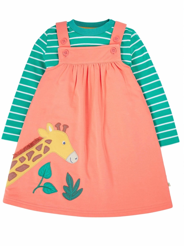 Frugi Girls Pink Giraffe Pinafore - Image 2 of 5