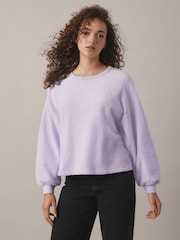 Lila - American Vintage Bobypark 100% Baumwolle Pullover - Bild 1 von 5