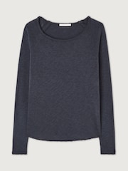 American Vintage Blue Sonoma Long Sleeved 100% Cotton T-Shirt - Image 1 of 2