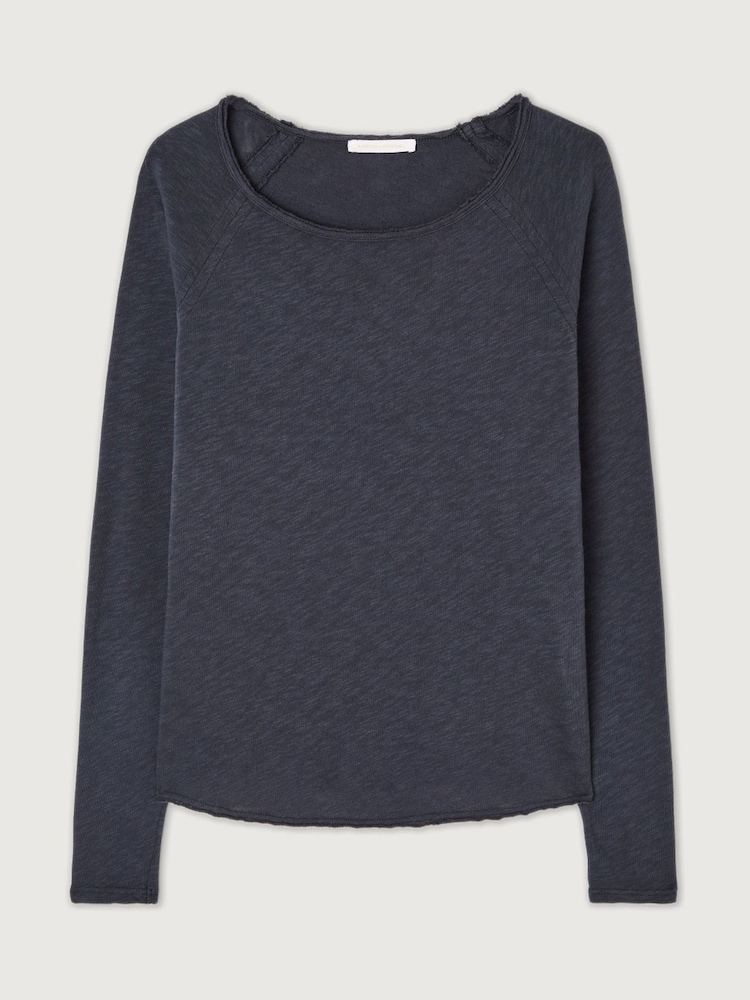 American Vintage Blue Sonoma Long Sleeved 100% Cotton T-Shirt - Image 1 of 2