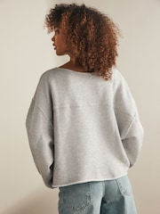 American Vintage Grey Boat Neck 100% Cotton Sweater - Image 2 of 4