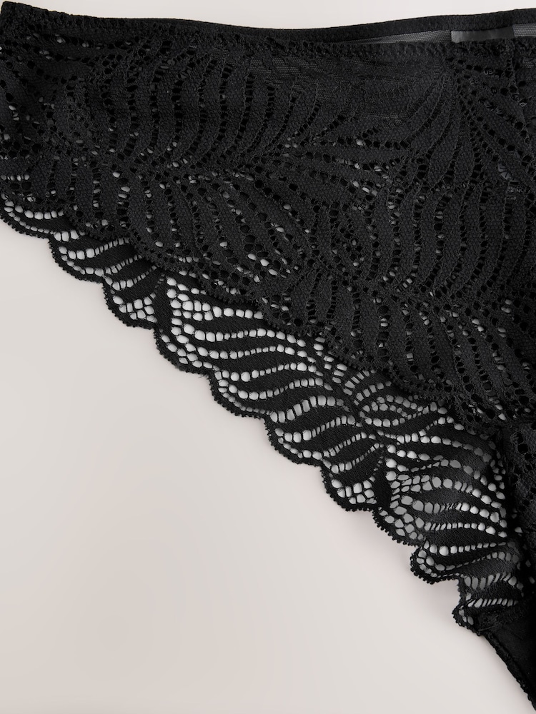 Noir - Culottes brésiliennes de dentelle - Image 8 of 9