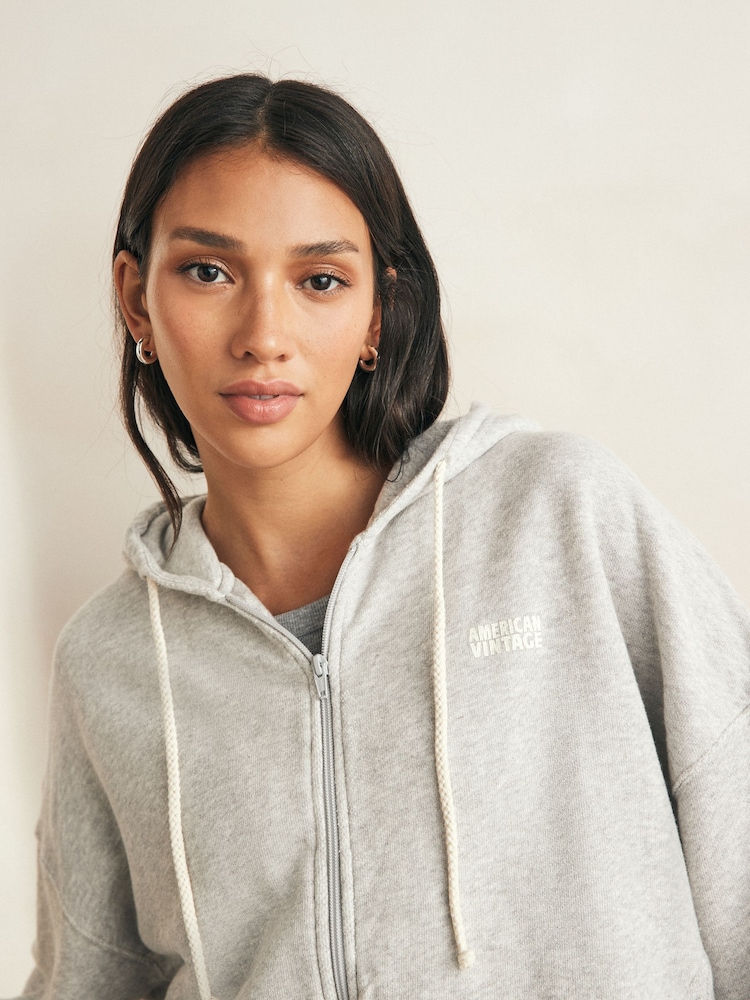American Vintage Grey Kodytwon 100% Cotton Hoodie - Image 2 of 4