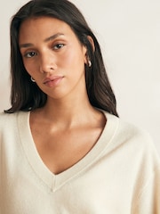 American Vintage Cream Raxow V-Neck Sweater - Image 4 of 4