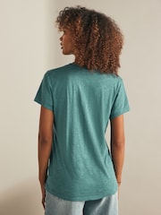 Grün - American Vintage Kurzärmliges T-Shirt mit U-Ausschnitt - Bild 2 von 3