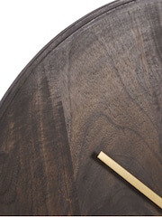Libra Interiors Black Mango Wood Bowl Wall Clock - Image 3 of 6