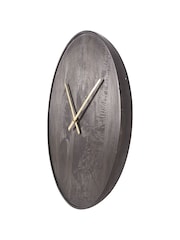 Libra Interiors Black Mango Wood Bowl Wall Clock - Image 5 of 6
