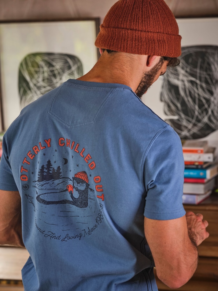 FatFace Light Blue Otterley Chilled T-Shirt - Image 2 of 10