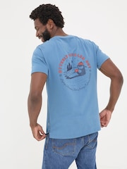 FatFace Light Blue Otterley Chilled T-Shirt - Image 4 of 10