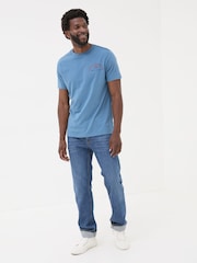 FatFace Light Blue Otterley Chilled T-Shirt - Image 5 of 10