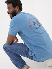 FatFace Light Blue Otterley Chilled T-Shirt - Image 6 of 10