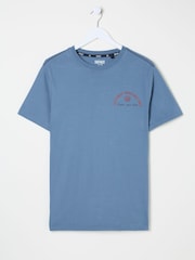 FatFace Light Blue Otterley Chilled T-Shirt - Image 8 of 10