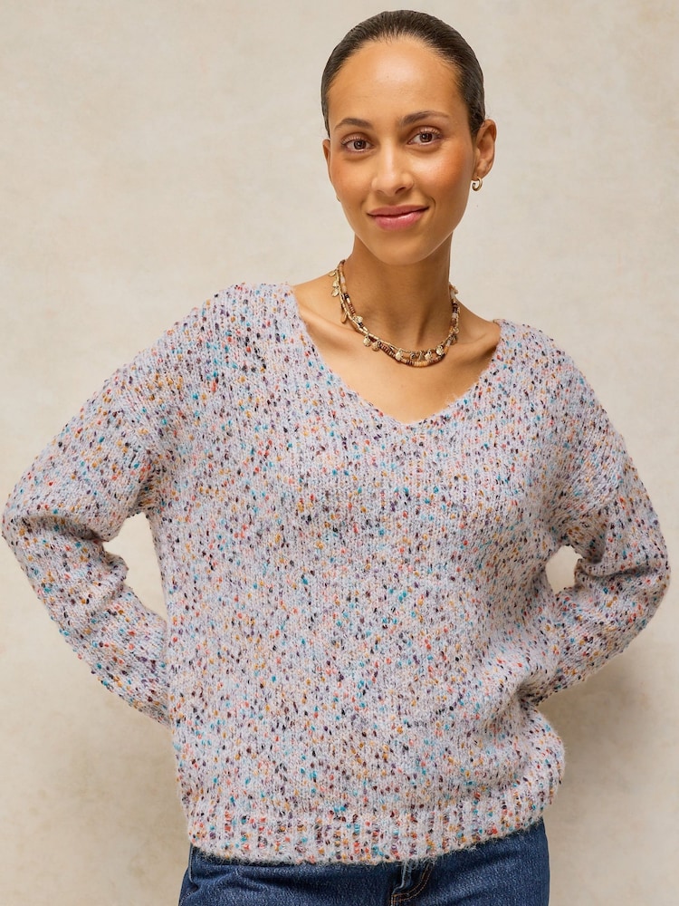 White Stuff Natural Texture V-Neck Jumper - Image 1 of 6 White Stuff Natural Texture V-Neck Jumper - Image 1 of 6