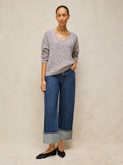 White Stuff Natural Texture V-Neck Jumper - Image 3 of 6
