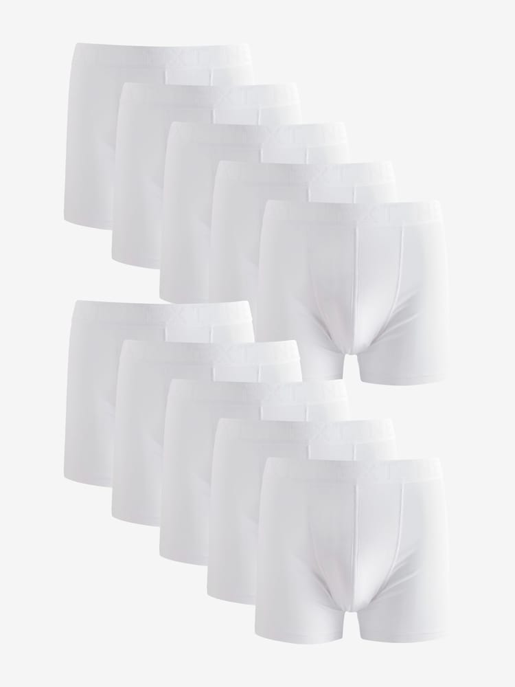 White Rich Trunk Boxers 10 Pack - Image 1 of 4