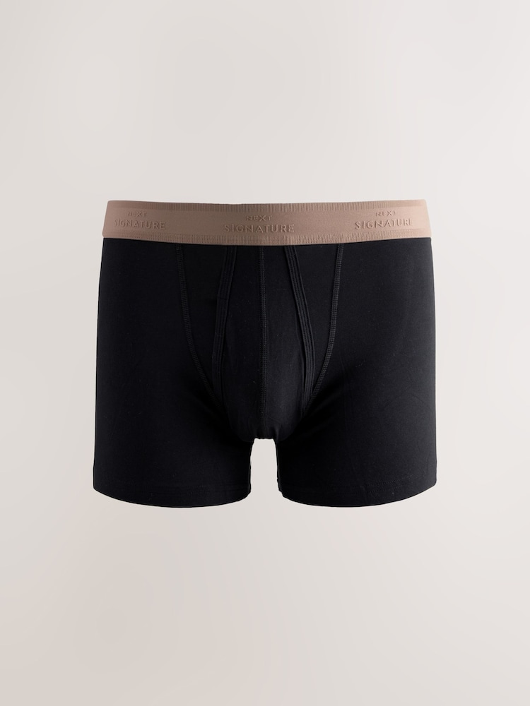 Black Blue/Purple Waistbands 4 pack Signature A-Fronts Boxers - Image 3 of 8