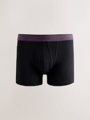 Black Blue/Purple Waistbands 4 pack Signature A-Fronts Boxers - Image 4 of 8