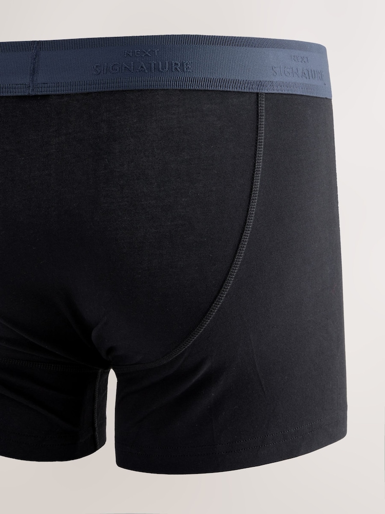 Black Blue/Purple Waistbands 4 pack Signature A-Fronts Boxers - Image 5 of 8